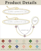 Gold Hand Chain Bracelets for Women Trendy Dainty Birthstone Clover Charm Ring Bracelet Hand Chain Set Non Tarnish 14K Gold Plated Stackable Finger Bracelets for Women Birthday Jewelry Gifts - color: 06. June(Alexandrite)