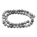 HARFINGTON 50pcs Natural Stone Beads 6mm Map Round Gemstone Stone Loose Beading Real Genuine Smooth Balls Bead for Jewelry Making Bracelets Necklace Earrings DIY - color: Map Stone, size: 6mm