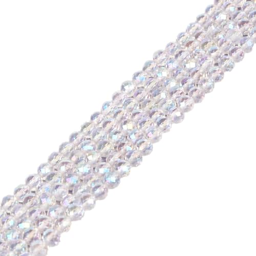 Aqua Aura Clear Quartz 4mm Faceted Round Beads Loose Beads 16 Inch for Jewelry Making Beads - color: Aqua Aura Clear Quartz
