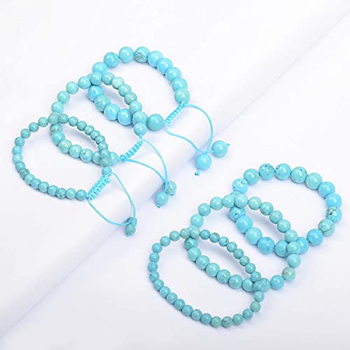 AD Beads Natural Gemstone Round Loose Beads 15" for Bracelet Necklace Earrings Jwelery Making Crafts DIY (4mm, Blue Turquoise) - color: Blue Turquoise, size: 4mm
