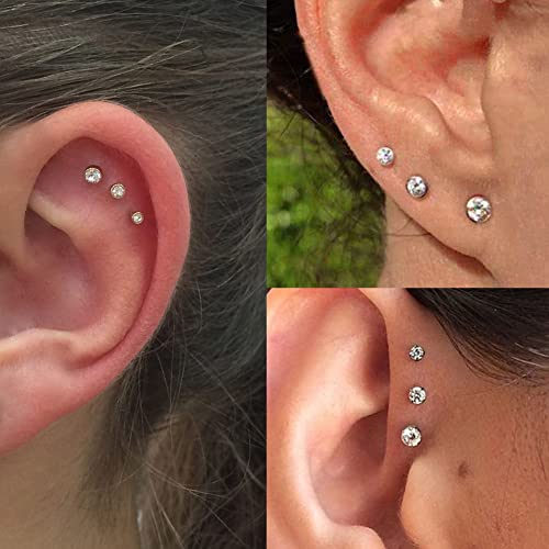 QWALIT Piercing Taper Threadless Insertion Tool - Titanium Labret Pin 16g, 18g, 20g - color: E4 - Gold Mix Pin 18g 6mm/8mm