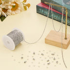 16.4 Feet Stainless Steel Oval Lip Jewelry Making Chains Silver Chain Bulk for Jewelry Making DIY Craft Findings - color: Lip Silver