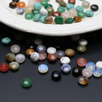 40 Pcs Healing Loose Beads Faceted Oblate Shape Natural Necklace Stone Pendants Crystal Charms for Jewelry Making DIY Craft - color: faceted oblate