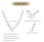 CHESKY 14K Gold Plated Chunky Necklace for Women, Trendy Paperclip Chain Necklace Thick Cross Heart Pendant Necklace Layered Herringbone Cuban Link Chain Toggle Necklaces Non Tarnish Jewelry - color: silver, style: paperclip