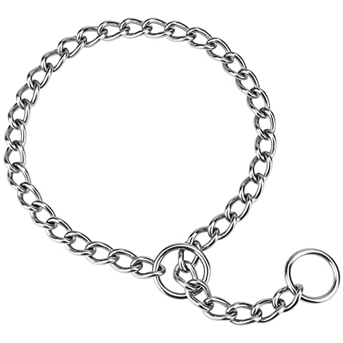 TagME Chain Choke Collar for Dogs, Adjustable Weather Proof Necklace for Extra Large Dogs, Alloy Steel Pet Training Collar - size: XXL Length:23"(Recommend Neck Max 22")