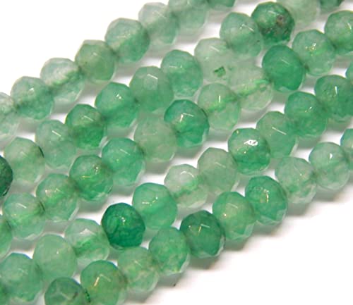 Perlin Agate & Jasper Gemstone Strand Beads 4 mm Rondelle 110 Pieces Jewellery Beads Semi-Precious Stone for Jewellery Necklace Bracelet Earrings (Light Green Agate) - color: Light green agate