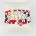 Twinfree Bohemia Beaded Bracelet for Women, Polymer Clay Stretch Bracelets - color: color 1