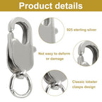 10Pcs Lobster Claw Clasp with Jump Ring, 18K Gold Jewelry Clasps for Necklace, Bracelets(Silver) - color: silver, size: 10