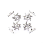 Craftdady 20 Sets Antique Silver Sun Toggle Clasps Tibetan T Bar Closure End Clasps for Bracelet Necklace Making - color: Antique Silver, 22.5x22.5mm
