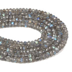 6mm AA Grade Natural Translucent Labradorite Faceted Rondelle Loose Beads 16" 90%+ Flashy Beads - color: AA Labradorite