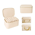 Travel Jewelry Case, Small Travel Jewelry Box with 8 Velvet Jewelry Bag Mini Pouch, Portable Travel Jewelry Organizer for Rings Earrings Necklaces (Beige 8 Pcs) - color: Beige 8 Pcs