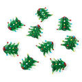 Cheriswelry 10pcs Christmas Tree Lampwork Glass Beads Cartoon Green Tree Loose Spacer Beads Center Drilled Handcraft Beads Ornament for DIY Earring Bracelet Necklace Jewelry Making 21x19.5mm - color: Christmas Tree-Green