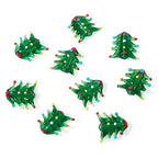 Cheriswelry 10pcs Christmas Tree Lampwork Glass Beads Cartoon Green Tree Loose Spacer Beads Center Drilled Handcraft Beads Ornament for DIY Earring Bracelet Necklace Jewelry Making 21x19.5mm - color: Christmas Tree-Green