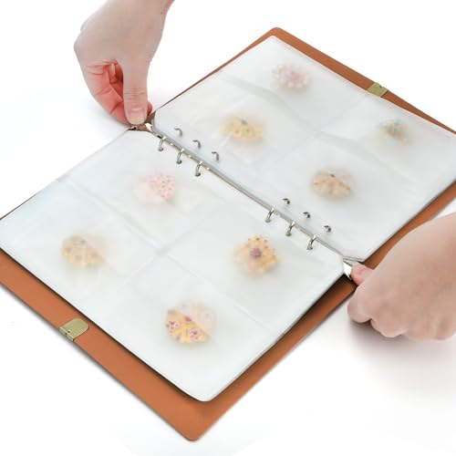 134 Pockets Jewelry Storage Book, PU Leather Travel Jewelry Organizer with Pockets, Portable Earring Organizer Case Ring Holder for Bracelet, Necklace