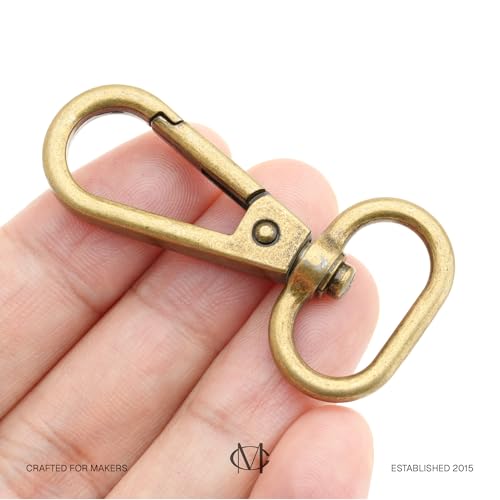 CRAFTMEMORE Snap Hook Swivel Push Gate Lobster Clasps Fashion Clips Purse Making FS10 Pack of 10 (Antique Brass, 3/4 Inch) - color: Antique Brass, size: 3/4 Inch