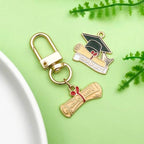 24pcs Alloy enamel graduation season series graduation hat academic dress backpack bouquet Jewelry Making DIY Keychain Earrings Pendant Various Design Charms for Jewelry Making Bracelets Necklace(SN751) - color: SN751