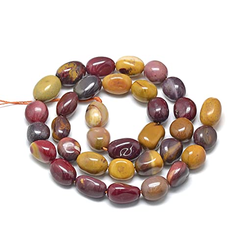 30-45Pcs/Strand Natural Mookaite Beads 15.7" Irregular Nuggets Stone Beads 8-15mm Gemstones Loose Spacer Bead for DIY Bracelet Necklace Jewelry Making Crafting - color: Mookaite