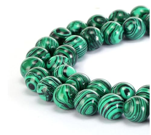 90pcs Synthetic Green Malachite Healing Gemstone 4mm (0.16 inch) Small Round Beads Gem Stone Spacer for Craft Jewelry Making GF25-4 - color: Lab Created Malachite, size: 4mm (90pcs/1 Strand)