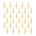 18K Gold Plated Cross Charms for Jewelry Making Brass Jesus Dangle Charm Cute Christ Pendants Bulk for Bracelets Necklaces Earrings DIY Crafts Supplies - color: 18K Gold 01