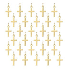 18K Gold Plated Cross Charms for Jewelry Making Brass Jesus Dangle Charm Cute Christ Pendants Bulk for Bracelets Necklaces Earrings DIY Crafts Supplies - color: 18K Gold 01