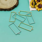 60pcs Open Bezels for Resin,Open Frame Pendant Hollow Frame Pendants Geometric Hollow Bezel Pendant Open Bezel Pendants Backs for Pressed Flower,Earrings,Bracelet,DIY Crafts(K Gold,White K) - color: K Gold,White K;Rectangle