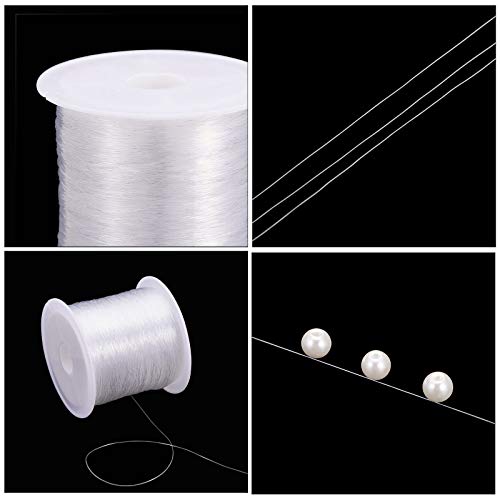 PH PandaHall 109 Yards 0.25mm Clear Fishing Line Invisible Nylon Thread Jewelry String Wire Crystal Beading Cords String for Party Christmas Decor, Seed Beads Jewelry Bracelet Making - size: 0.25mm