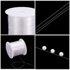PH PandaHall 109 Yards 0.25mm Clear Fishing Line Invisible Nylon Thread Jewelry String Wire Crystal Beading Cords String for Party Christmas Decor, Seed Beads Jewelry Bracelet Making - size: 0.25mm