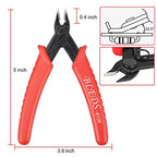 Wire Cutters, 5 Pack BS-8109 Flush Cutters Micro Shear Wire Cutters Precision Side Cutters Tools for Electronics Aluminum Jewelry 3D Printer 5 Inch, Red - color: 5 Pack -5"