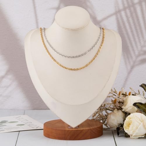 SMYHTGLIF 32.8 Feet Stainless Steel Chain for Jewelry Making 2 Rolls Gold and Silver Jewelry Making Chains Craft Chain Roll Oval Cable Bulk Chain Jewelry Supplies - size: 4.1×3mm