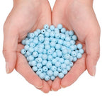 BONNY BOXX 1000PCs 6MM Matte Light Blue Acrylic Round Beads, Frosted Plastic Resin Bubblegum Balls Chunky Gumball Beads for Necklace and Bracelet Making, Crafting Supplies - color: Matte Light Blue, size: 6MM