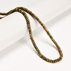 ICAI Beads Natural 2x4mm Rondelle Beads, Abacus Disk Stone Spacer Beads – Loose Natural Gemstone Beads for DIY Bracelet, Necklace, Jewelry Making (Unakite) - color: Unakite, size: 2x4