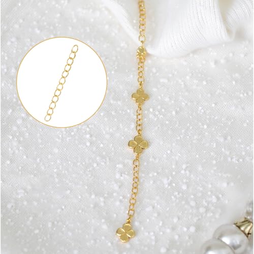 100 PCS Chain Extender for Jewelry Making Bracelet Extender Silver and Gold Tail Extension Chain Removable Necklace Extension Chains for Jewelry Making, Anklets - color: Gold, Silver