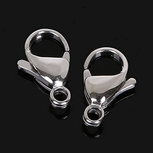 40 Piece Grade A 304 Stainless Steel Lobster Clasps Claw Clasps for Bracelet Necklace Jewelry Making Findings (9x15mm-8883) - size: 9x15mm