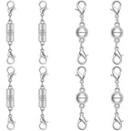 Magnetic Necklace Clasps, 925 Silver Jewelry Closures, Chain Extender Connectors, 8 Pack (8pcs Silvery B) - color: 8pcs silvery B
