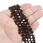Red Garnet 6mm Gemstone Triangle Faceted Round Loose Beads Strand 15.5" DIY Jewelry Making - color: Red Garnet