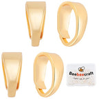 Beebeecraft 100Pcs Necklace Charm Clasp 18K Gold Plated Pinch Clip Clasp Bail Charm Metal Pendant Clasps Connectors Bails for Jewelry Making, 0.16x0.24 Inch Small - color: Golden#4