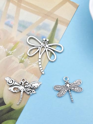 Youdiyla 110PCS Ancient Silver Dragonfly Series Pendant Jewelry Making DIY Keychain Earrings Pendant Various Design Charms for Jewelry Making Bracelets Necklace (SN11) - color: SN11