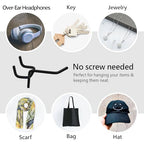 MOOCA 24 Pcs Small Metal Black Pegboard Hooks Hanger 2.6 Inch for Hanging Jewelry, Scarf, hat, Key, and mask - color: Black Hook