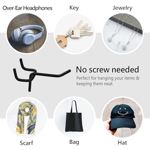 MOOCA 24 Pcs Small Metal Black Pegboard Hooks Hanger 2.6 Inch for Hanging Jewelry, Scarf, hat, Key, and mask - color: Black Hook