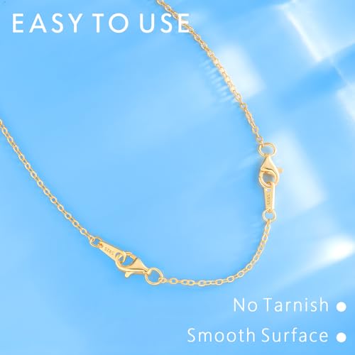 925 Sterling Silver Necklace Extender Gold Necklace Extender Gold Chain Extenders for Necklaces 2", 3", 4" Inches - color: Gold, size: 2 3 4 Inch