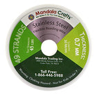 Mandala Crafts 49 Strand Beading Wire for Jewelry Making - 98 FT 21 Gauge Stainless Steel Braided Tiger Tail Wire for Bead Stringing - size: 49 Strands 21 Gauge 0.7MM 98FT