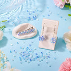 Beadthoven 405Pcs 4mm Bicone Glass Beads Blue Clear Crystal Glass Seed Beads Rainbow Plated Transparent Small Mini Pony Loose Spacers for Bracelets Jewelry Making Necklace DIY Crafts Supplies - color: Blue
