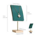 Green necklace holder small jewelry stand, Velvet necklace display stand for selling, metal jewelry organizer necklace hanger【Green】 - color: Green