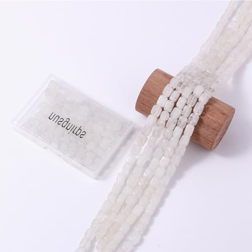 Natural Large White Crystal Cube Stone Beads 8x11mm 38cm/str Loose Semi Gemstone Stone Square Beads for Making Bracelets Necklace - color: White Crystal