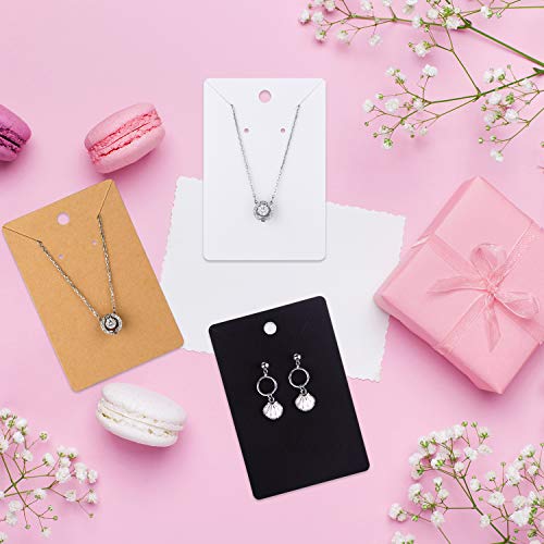 MIAHART 150 Set Earring Cards, Earring Display Cards with Self-Sealing Bags for Stud Earrings Dangle Earring Holder Card for Selling (White, Black, Kraft) - color: Multicolor