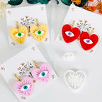 Xaekicr 4PCS Polymer Clay Cutters Set - Eye, Strawberry, Clover Heart Shape Clay Earring Cutters for DIY Jewelry Making, Clay Tools and Polymer Clay Molds - color: 2A color