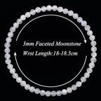 MASSIVE BEADS Natural Genuine Gemstone Beads Healing Crystal Chakra Reiki Jewelry Faceted Round Beads Bracelets 3mm - color: Blue Moonstone