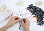 LAIDANLA 1000PCS Acrylic Number Beads White Number Black Round Bead 7×4mm for Jewelry Bracelets Necklaces Key Chains Making - color: Y-White Number Black Beads