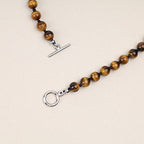 GAVU Hand-knotted Men's Beaded Necklace, Crystal Necklace for Men - color: Tiger Eye, size: 24"