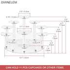 Round Acrylic Jewelry Stand Acrylic Display Riser Stands Dessert Tower Display Tower for Watch,Jewelry,Rings,Earrings,Mini Figurines,Cupcakes(Clear,11Tier) - size: Clear-11 Tier